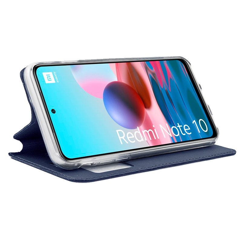 COOL Flip Cover Case for Xiaomi Redmi Note 10 / Note 10S / Poco M5s, Plain Blue