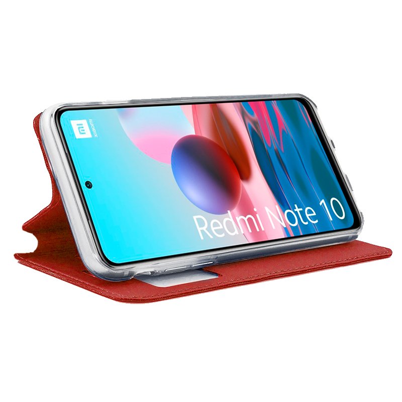 COOL Flip Cover Case for Xiaomi Redmi Note 10 / Note 10S / Poco M5s, Solid Red
