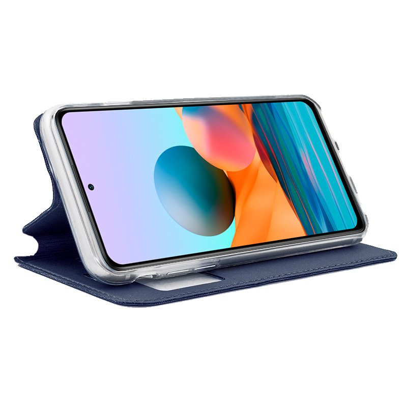 COOL Flip Cover Case for Xiaomi Redmi Note 10 Pro, Plain Blue