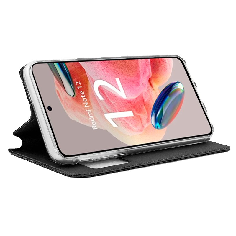 COOL Flip Cover Case for Xiaomi Redmi Note 12, Plain Black