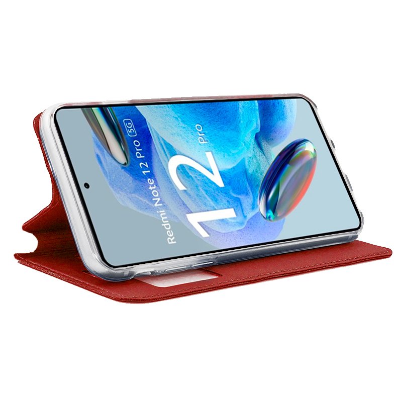 COOL Flip Cover Case for Xiaomi Redmi Note 12 Pro 5G, Solid Red