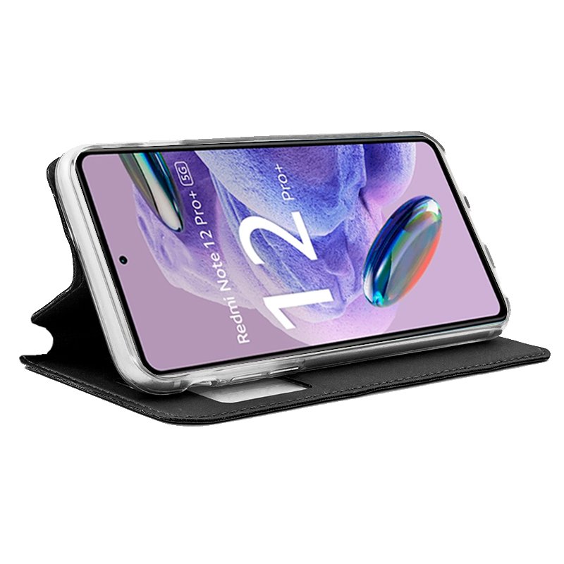 COOL Flip Cover Case for Xiaomi Redmi Note 12 Pro Plus 5G, Plain Black