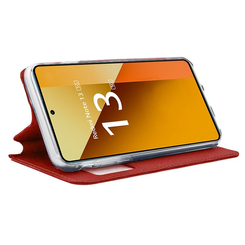 COOL Flip Cover Case for Xiaomi Redmi Note 13 5G, Plain Red