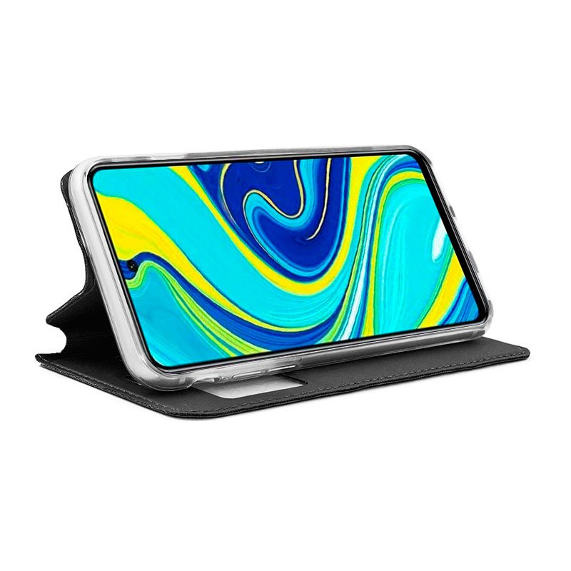 COOL Flip Cover Case for Xiaomi Redmi Note 9S / Note 9 Pro, Plain Black