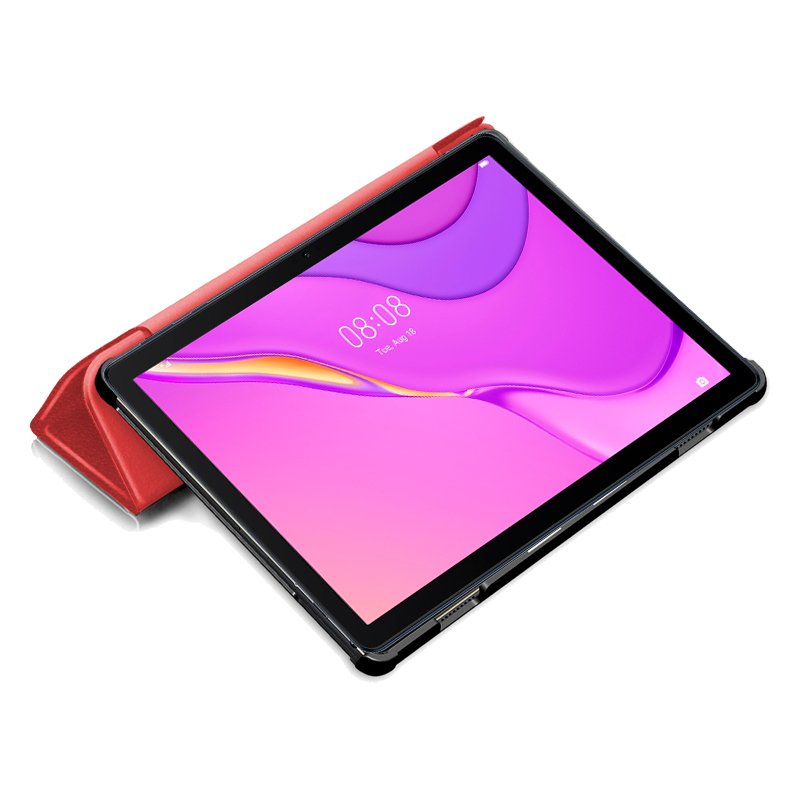 COOL Case for Huawei Matepad T10s, Plain Red Poly Leather, 10.1 inch