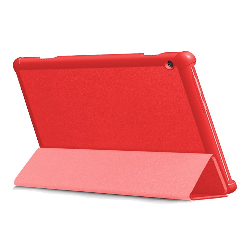 COOL Case for Huawei Matepad T10s, Plain Red Poly Leather, 10.1 inch