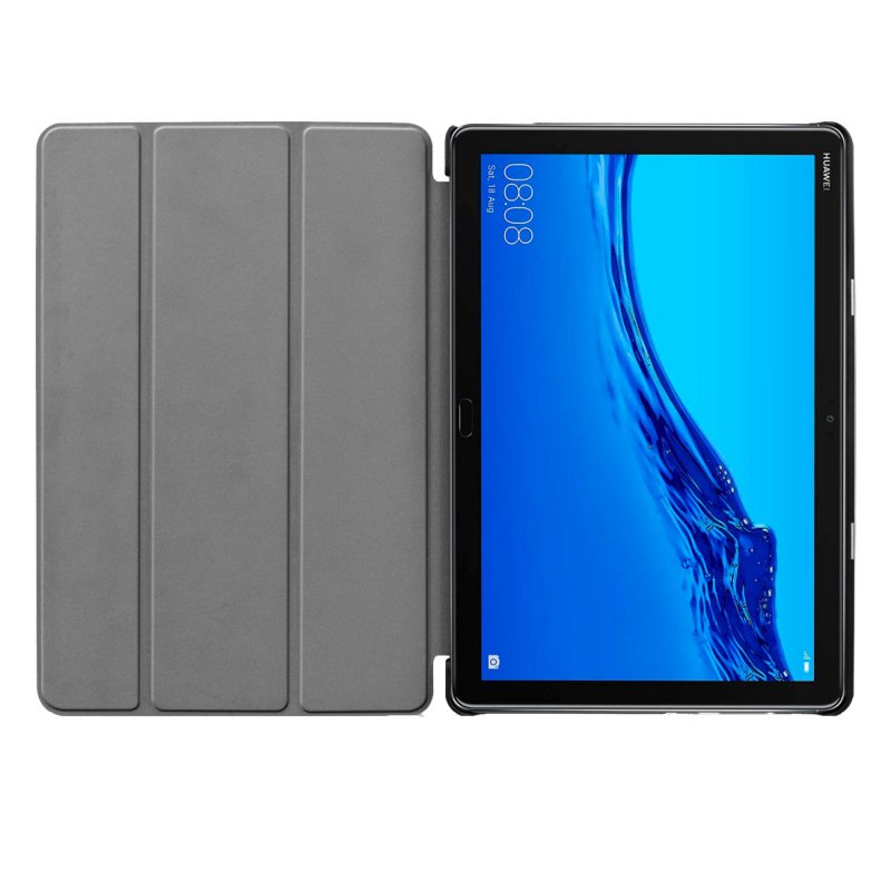 COOL Case for Huawei Mediapad M5 Lite, Plain Black Poly Leather, 10.1 inch