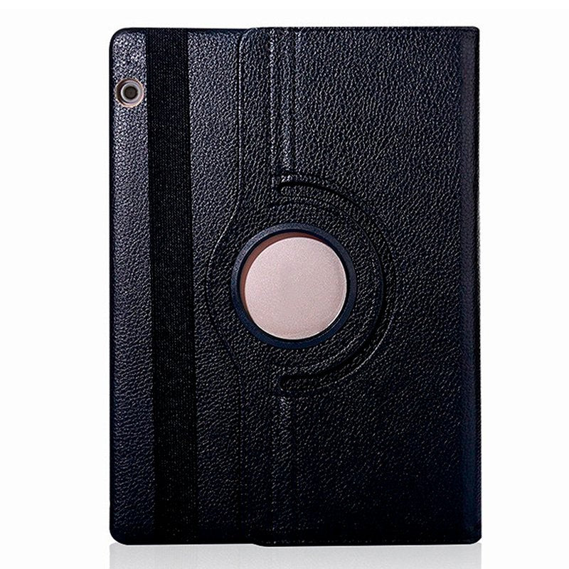 COOL Case for Huawei Mediapad T5, Plain Black Poly Leather, 10.1 inch