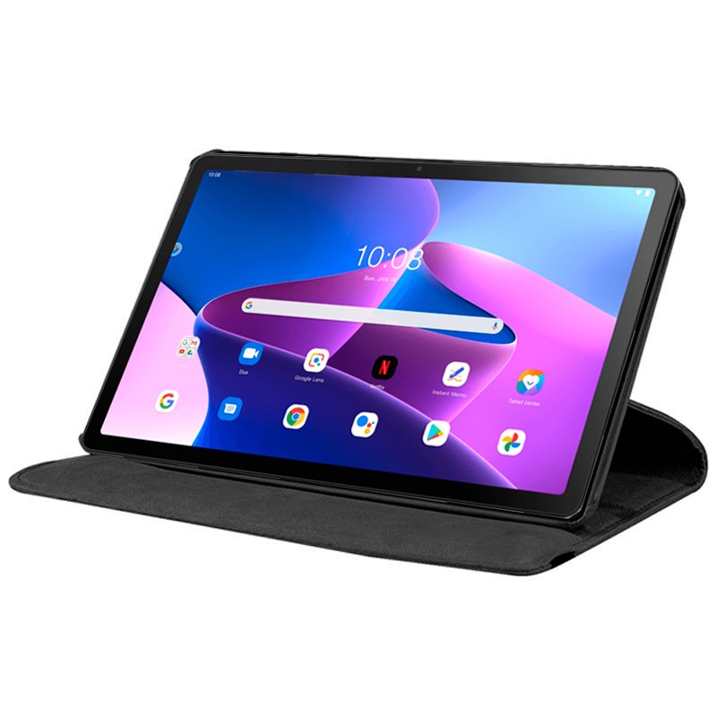 COOL Case for Lenovo Tab M10 Gen 3, Plain Black Polyurethane Leather