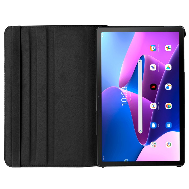 COOL Case for Lenovo Tab M10 Gen 3, Plain Black Polyurethane Leather