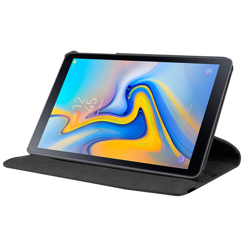 COOL Case for Samsung Galaxy Tab A (2018) T590 / T595, Plain Black Poly Leather, 10.5 inch