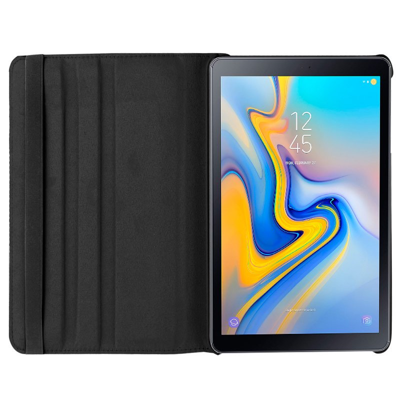 COOL Case for Samsung Galaxy Tab A (2018) T590 / T595, Plain Black Poly Leather, 10.5 inch