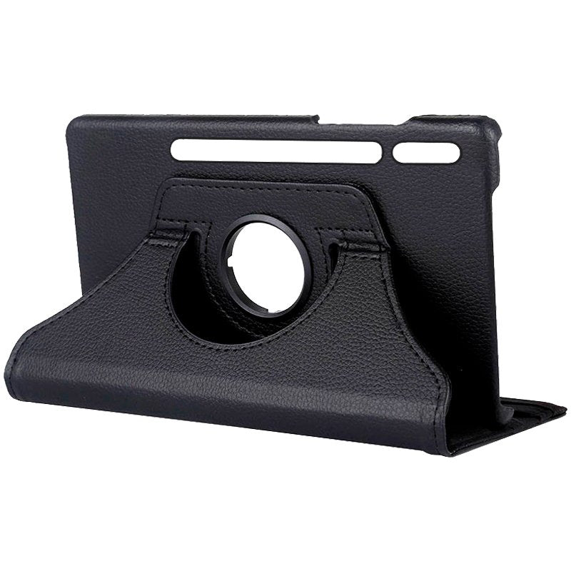 COOL Case for Samsung Galaxy Tab S7 Plus / Tab S8 Plus Plain Black Poly Leather 12.4 inch