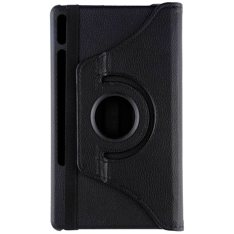 COOL Case for Samsung Galaxy Tab S7 Plus / Tab S8 Plus Plain Black Poly Leather 12.4 inch