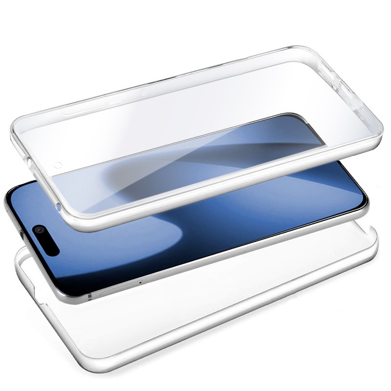 Funda COOL Silicona 3D para iPhone 17 Pro Max (Transparente Frontal + Trasera)