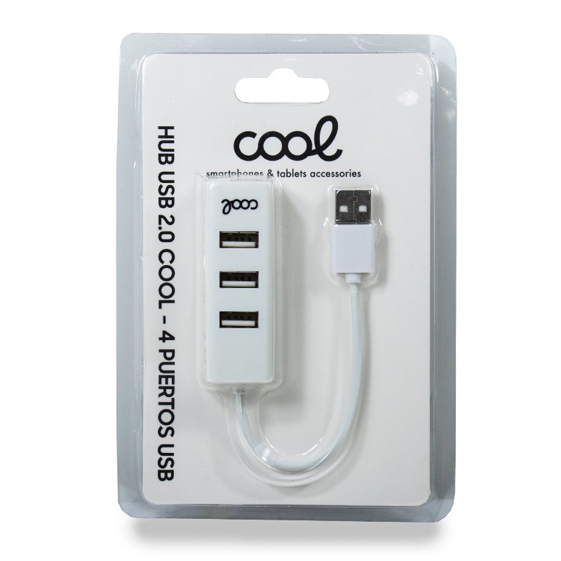 COOL 4-Port USB 2.0 Universal Hub, White