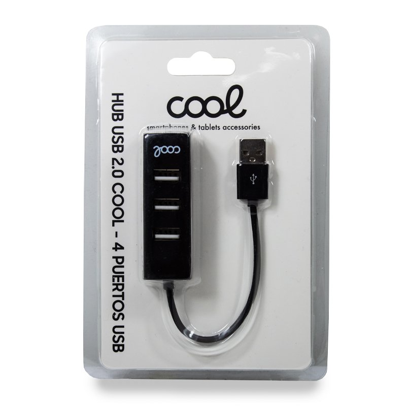 Universal COOL 4-Port USB 2.0 Hub, Black