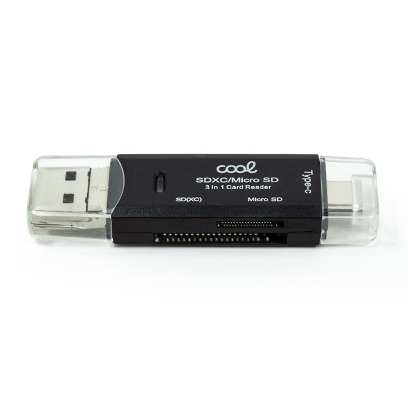 COOL 3-in-1 Universal Memory Card Reader (Type-C / Micro-USB / USB)