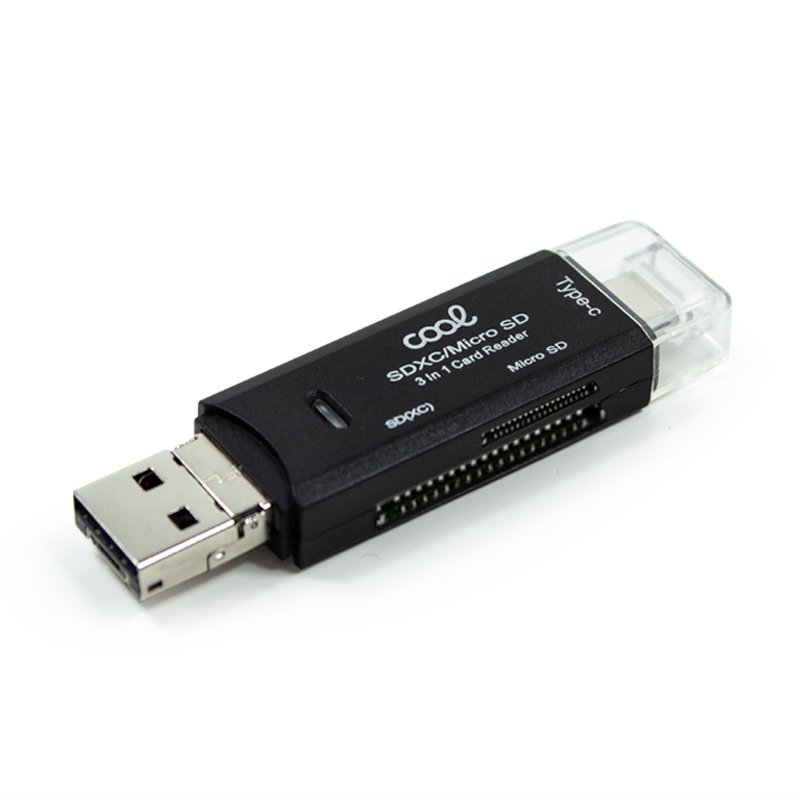 COOL 3-in-1 Universal Memory Card Reader (Type-C / Micro-USB / USB)
