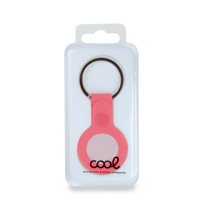 COOL Protective Keychain Compatible with AirTag Pink Silicone