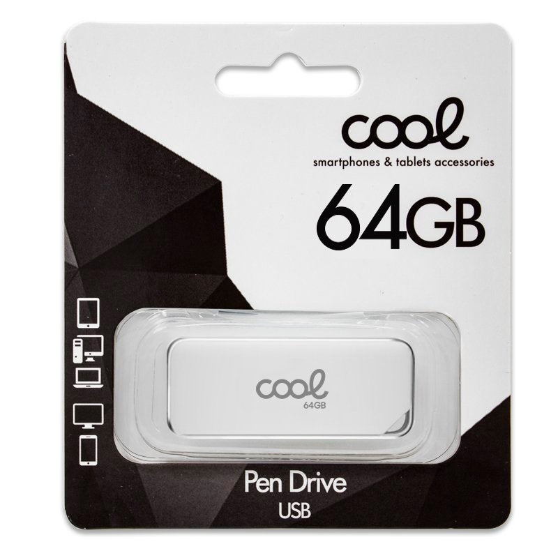 USB Flash Drive x64 GB 2.0 COOL Board White