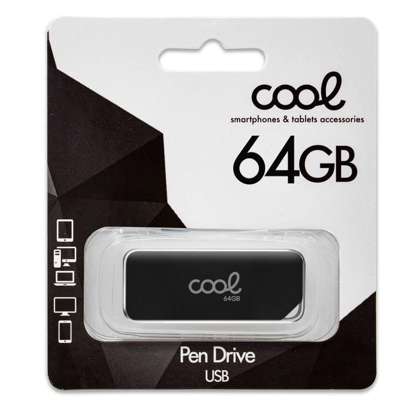USB Pen Drive x64 GB 2.0 COOL Board Black