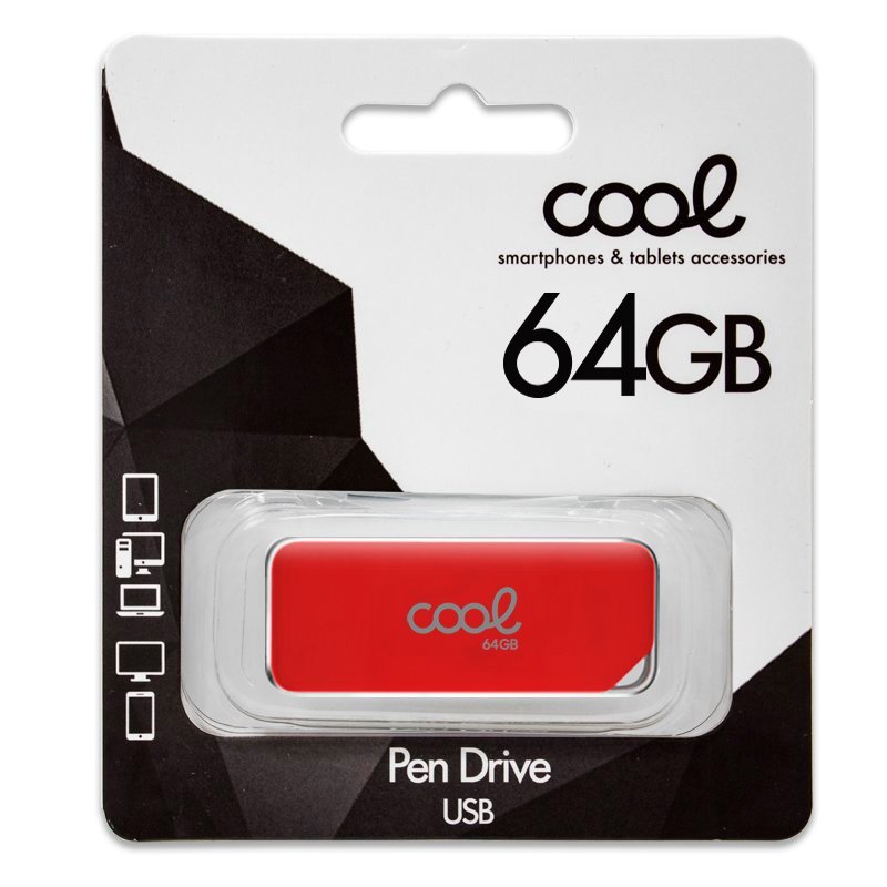 USB Flash Drive x64 GB 2.0 COOL Board Red
