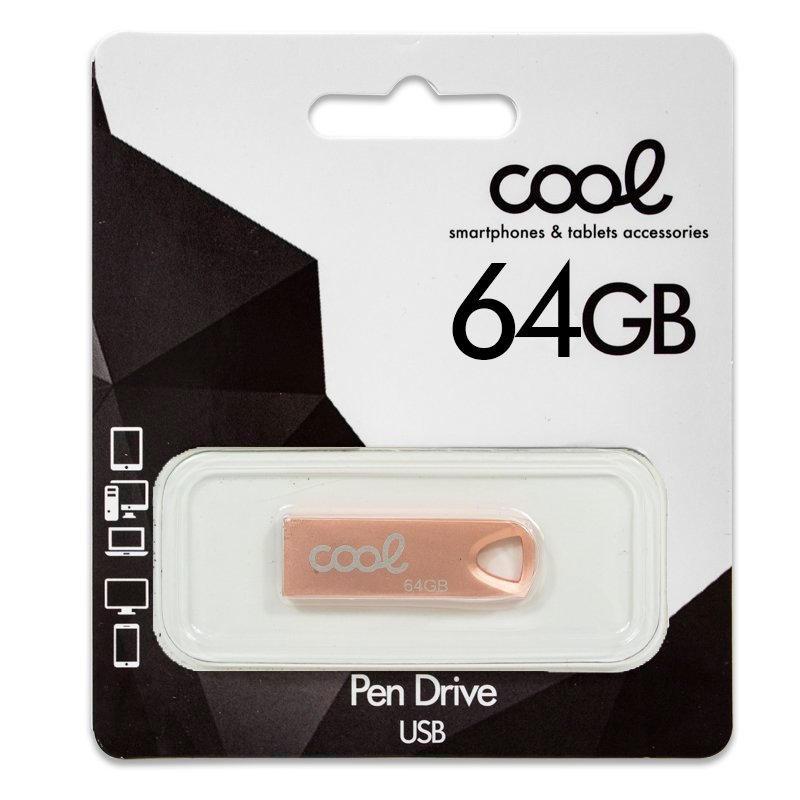 USB Flash Drive x64 GB 2.0 COOL Metal KEY Rose Gold