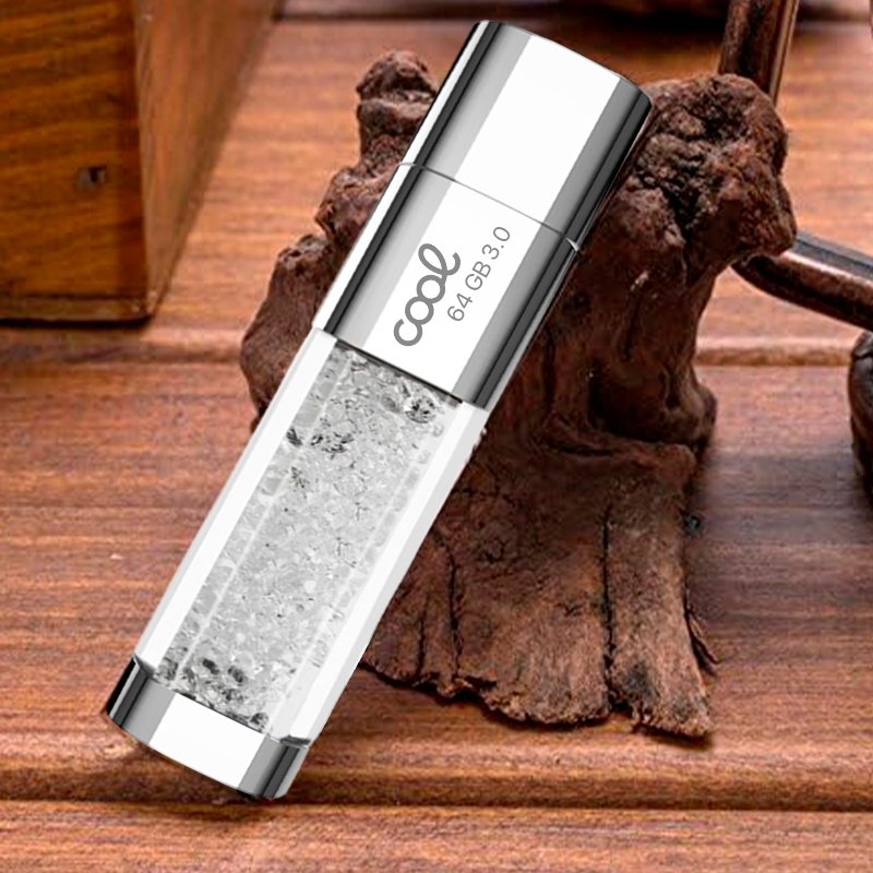 USB Flash Drive x64 GB 3.0 COOL Crystal White
