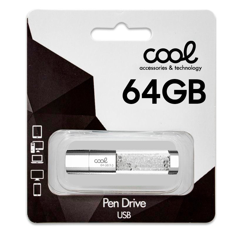 USB Flash Drive x64 GB 3.0 COOL Crystal White