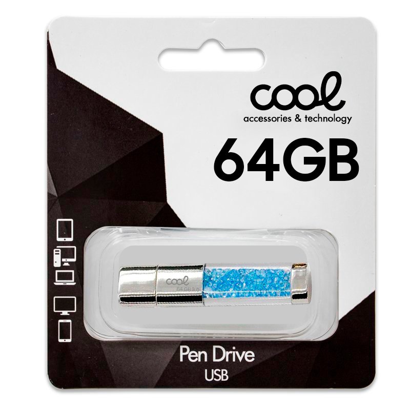 USB Flash Drive x64 GB 3.0 COOL Crystal Celeste