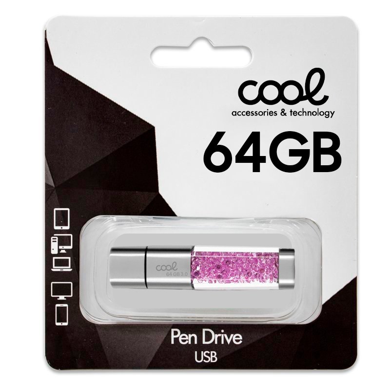 USB Pen Drive x64 GB 3.0 COOL Crystal Pink