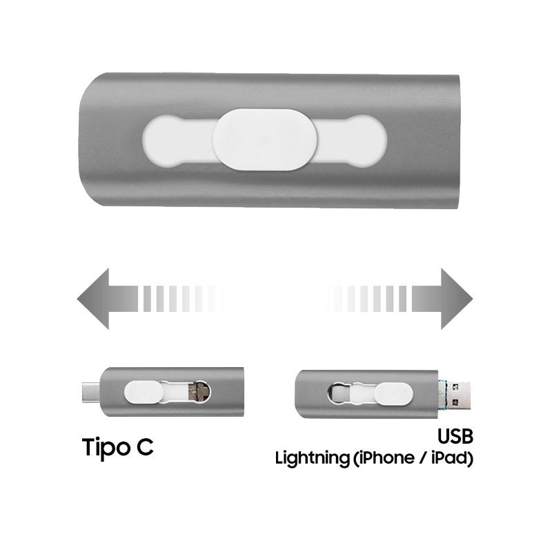 USB Flash Drive x64 GB COOL (3 in 1) Lightning / Type-C / USB Grey