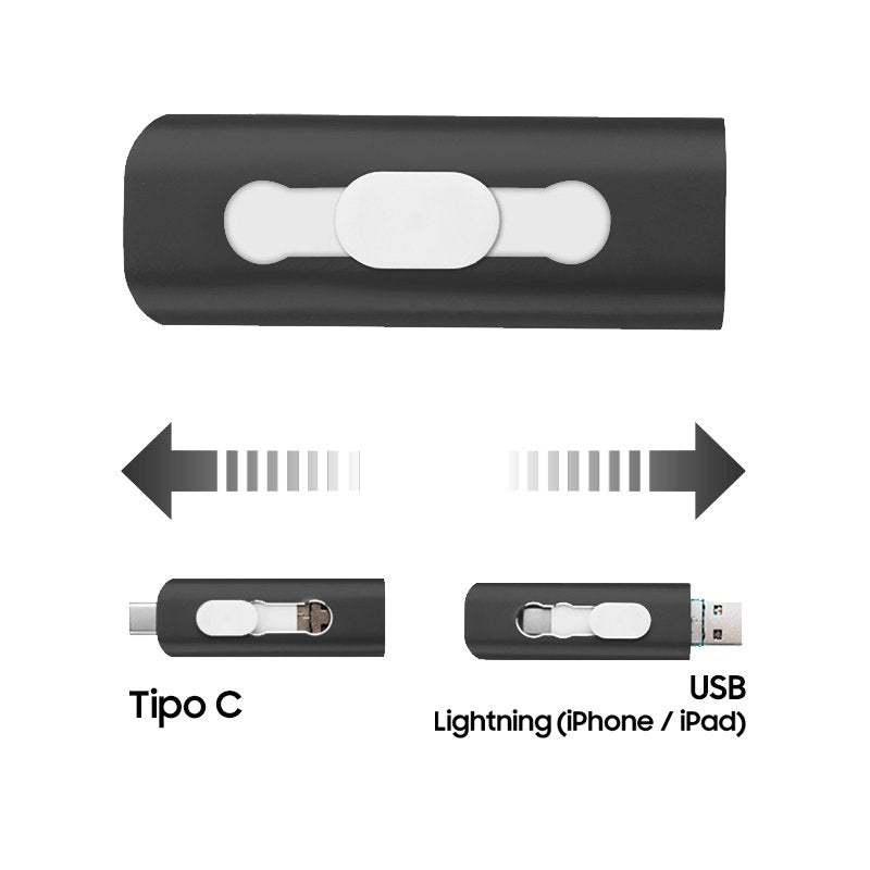 USB Flash Drive x64 GB COOL (3 in 1) Lightning / Type-C / USB Black