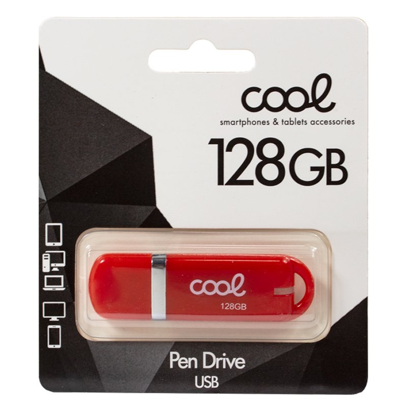USB Flash Drive 128 GB 2.0 COOL Red Cover