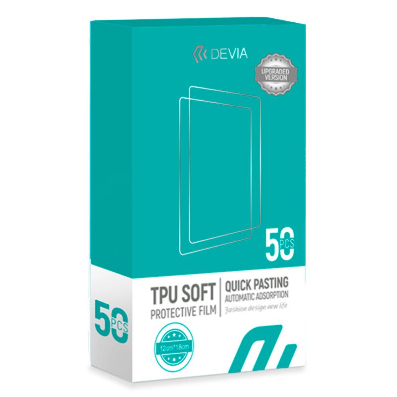 Devia 0.2mm Universal Hydrogel Screen Protector (Pack of 50)