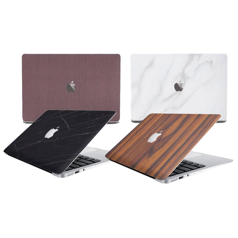 Colorful Vinyl Back Protector for 15-inch Devia Laptop, Blue Wood Design