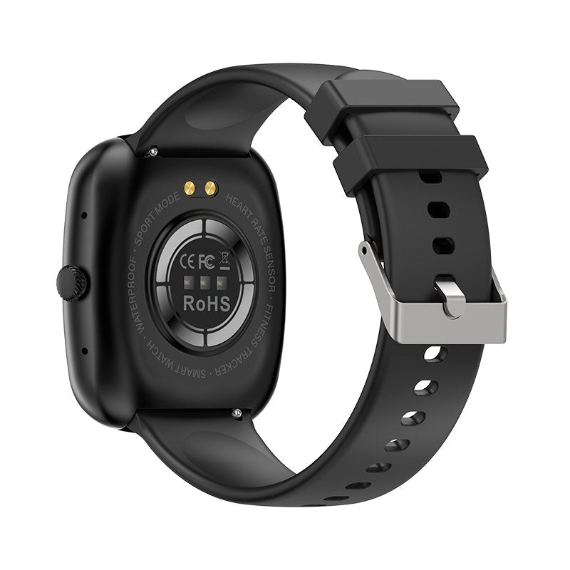 COOL Border Silicone Smartwatch, Black (Calls, Health, Sports)