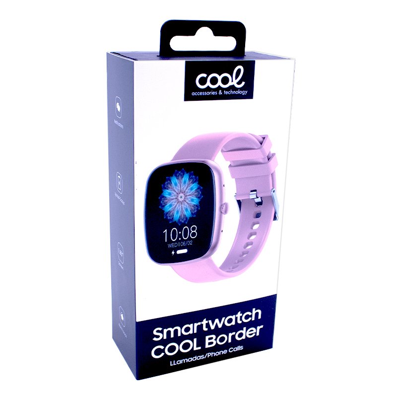COOL Border Smartwatch, Pink Silicone (Calls, Health, Sports)