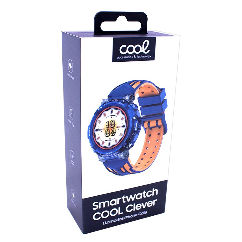 COOL Clever Smartwatch, Blue Silicone (Calls, Health, Sports)