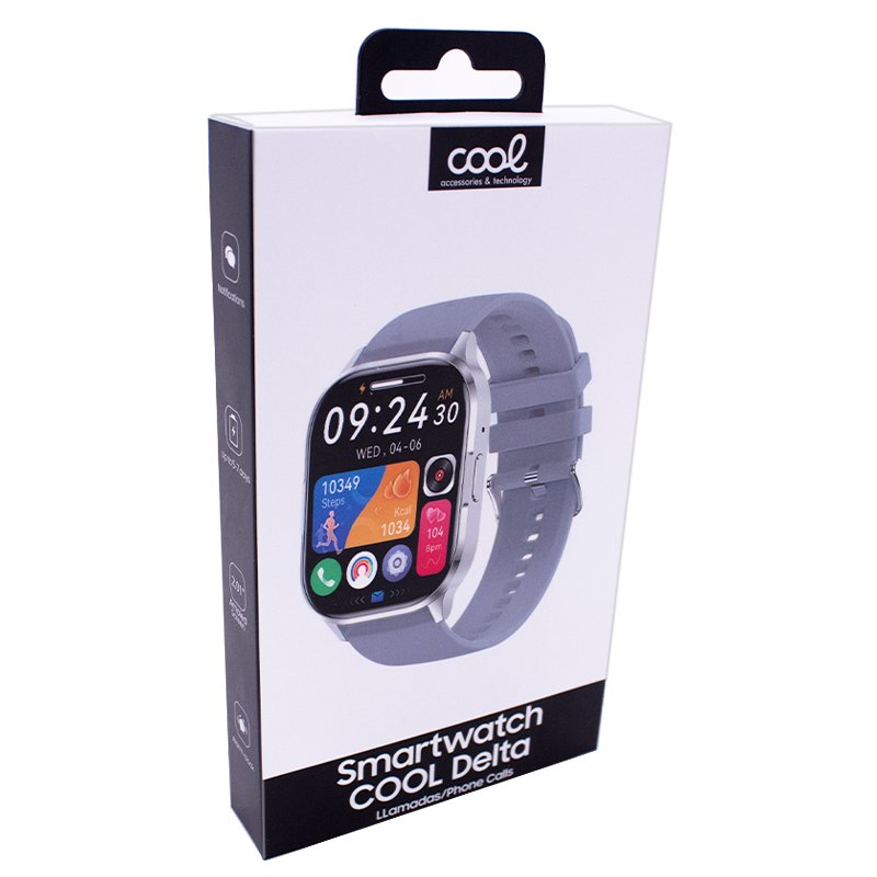 COOL Delta Smartwatch, Gray Silicone (AMOLED, Calls, Health, Sports)