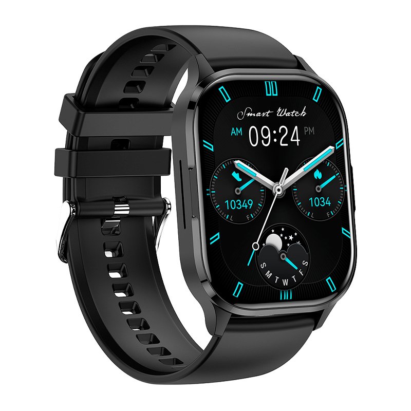 COOL Delta Silicone Black Smartwatch (AMOLED, Calls, Health, Sports)