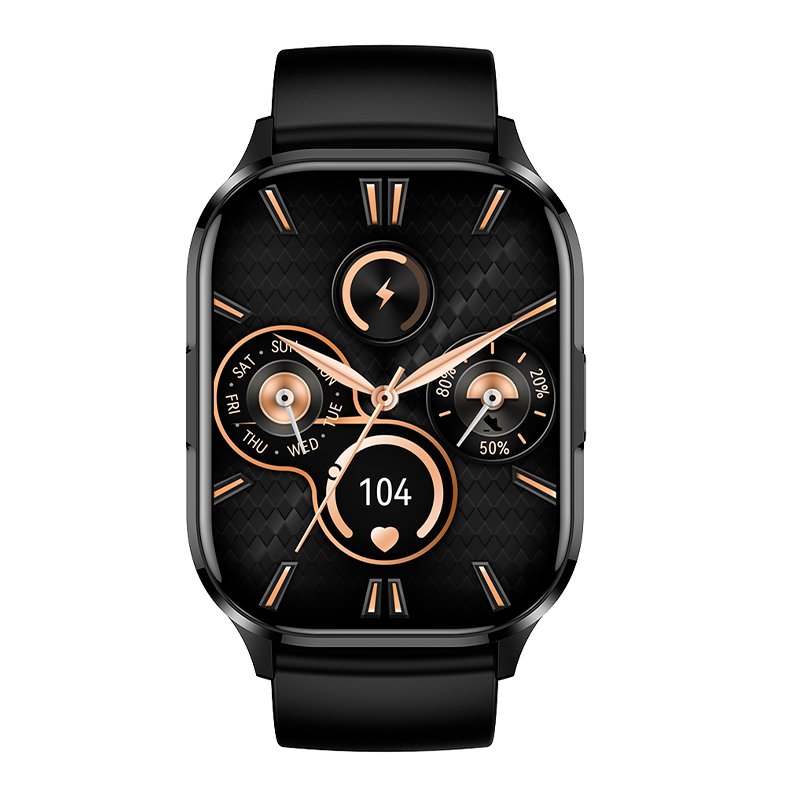 COOL Delta Silicone Black Smartwatch (AMOLED, Calls, Health, Sports)