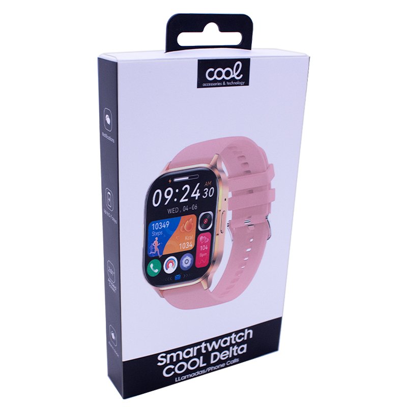 COOL Delta Smartwatch, Pink Silicone (AMOLED, Calls, Health, Sports)