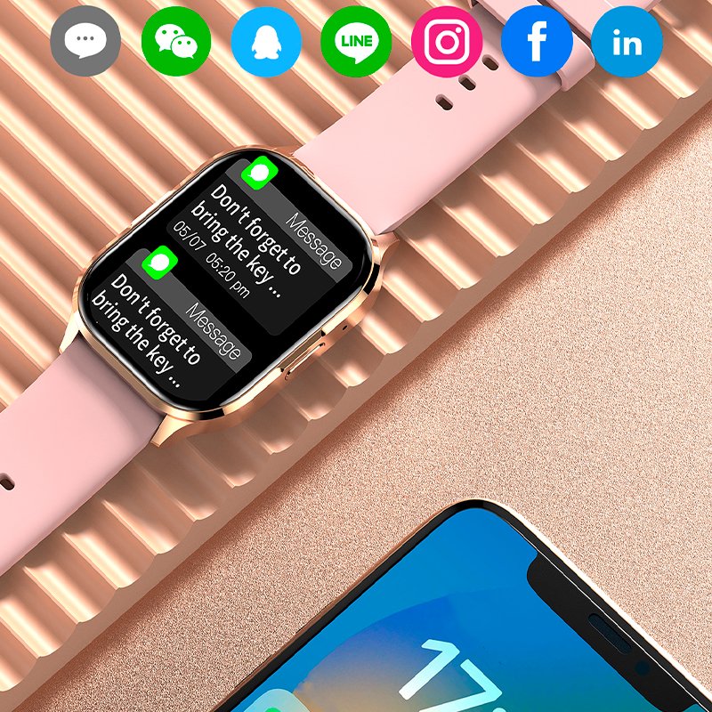 COOL Delta Smartwatch, Pink Silicone (AMOLED, Calls, Health, Sports)