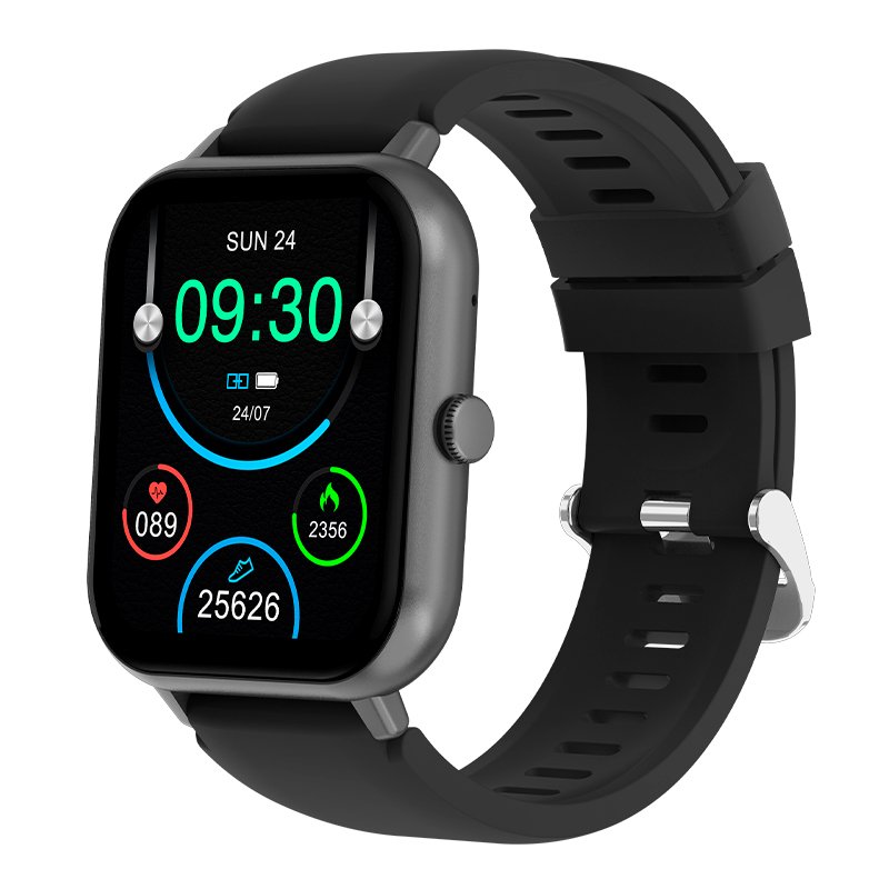 COOL Forest Silicone Smartwatch, Black (Calls, Health, Sports)