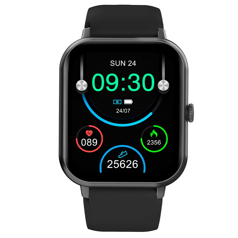 COOL Forest Silicone Smartwatch, Black (Calls, Health, Sports)