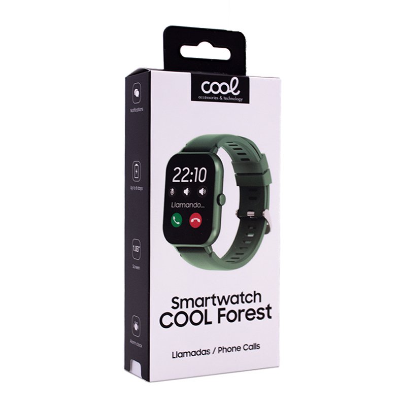 COOL Forest Smartwatch, Green Silicone (Calls, Health, Sports)