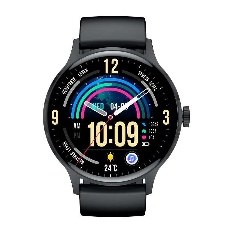 COOL Iris Silicone Black Smartwatch (AMOLED, Calls, Health, Sports)