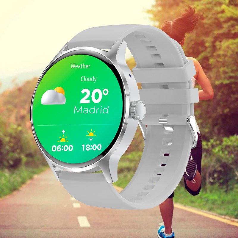 COOL Iris Smartwatch, Pink Silicone (AMOLED, Calls, Health, Sports)